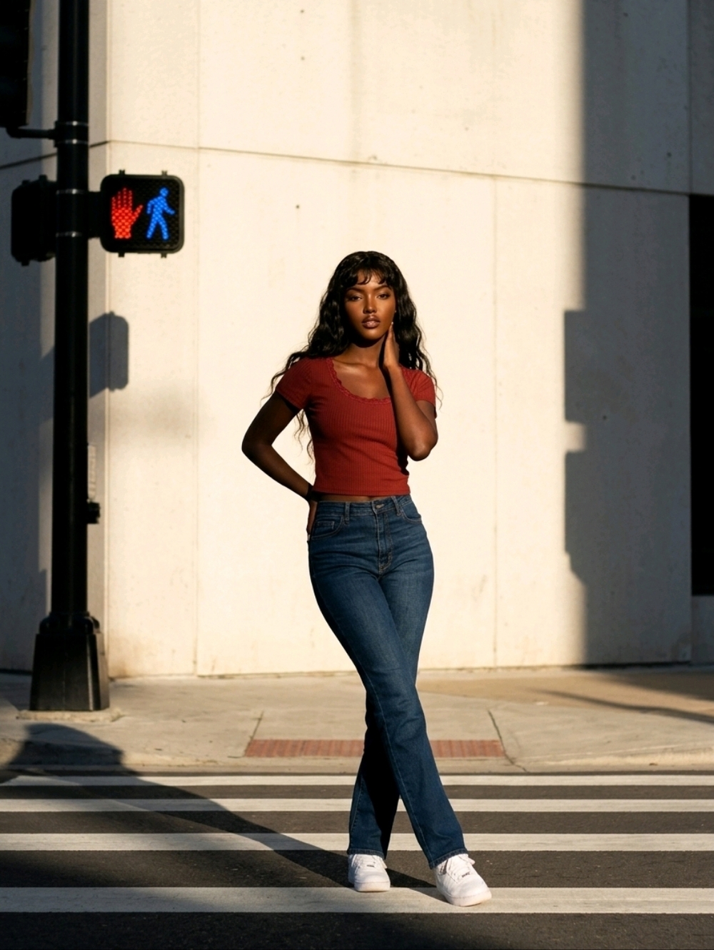 🚨BOGO🚨 No Comment NY LA Ribbed Lace-Trim Short Sleeve Crop Top